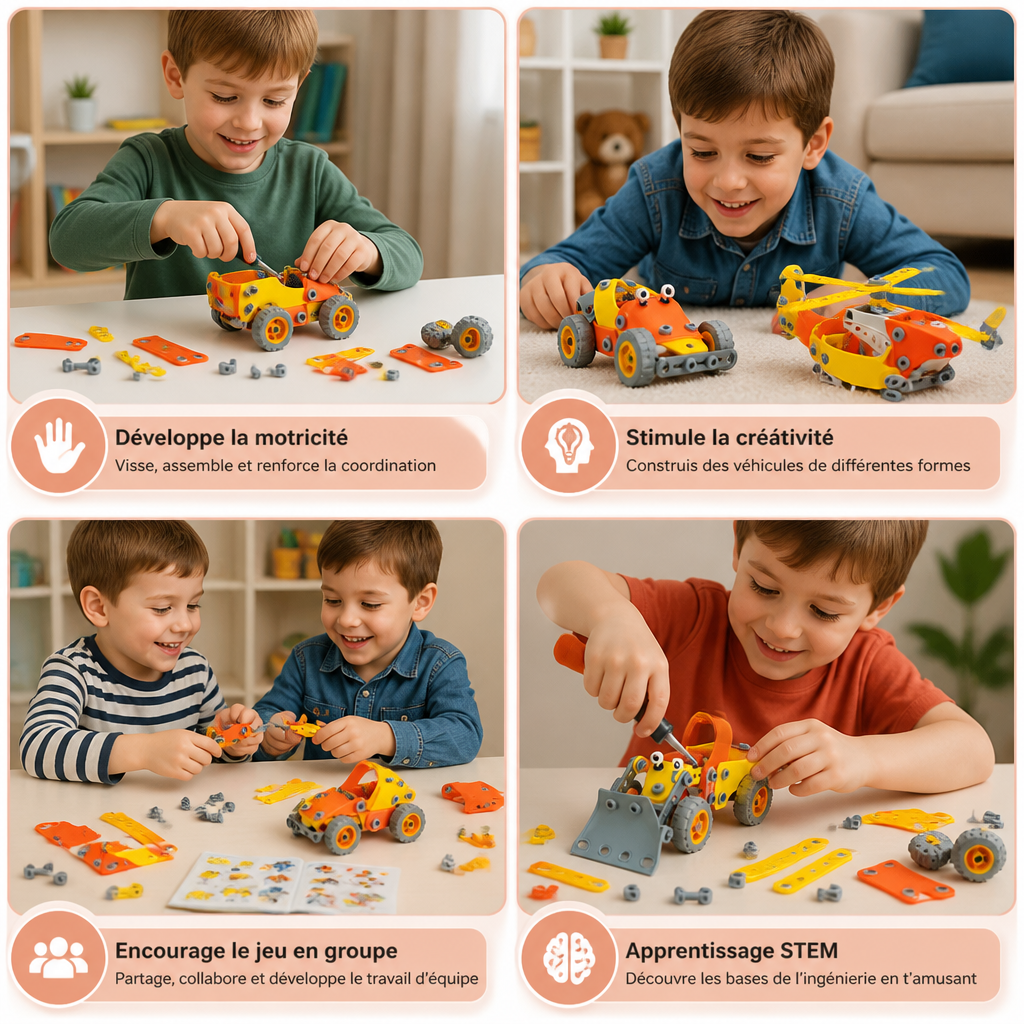 Set de construction STEM flexible avec vis et écrous
