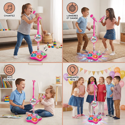 Set de karaoké pour enfants avec microphone & support – Jeu éducatif musical