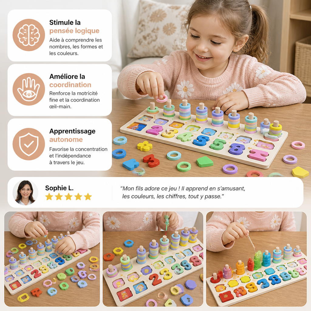 Développement Des Compétences – Tableau D'Activités Montessori En Bois