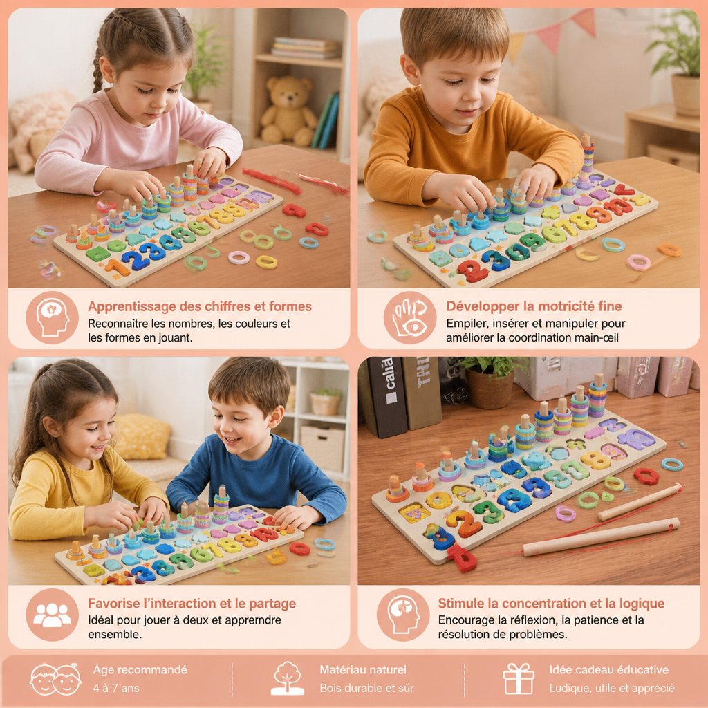 Développement Des Compétences – Tableau D'Activités Montessori En Bois