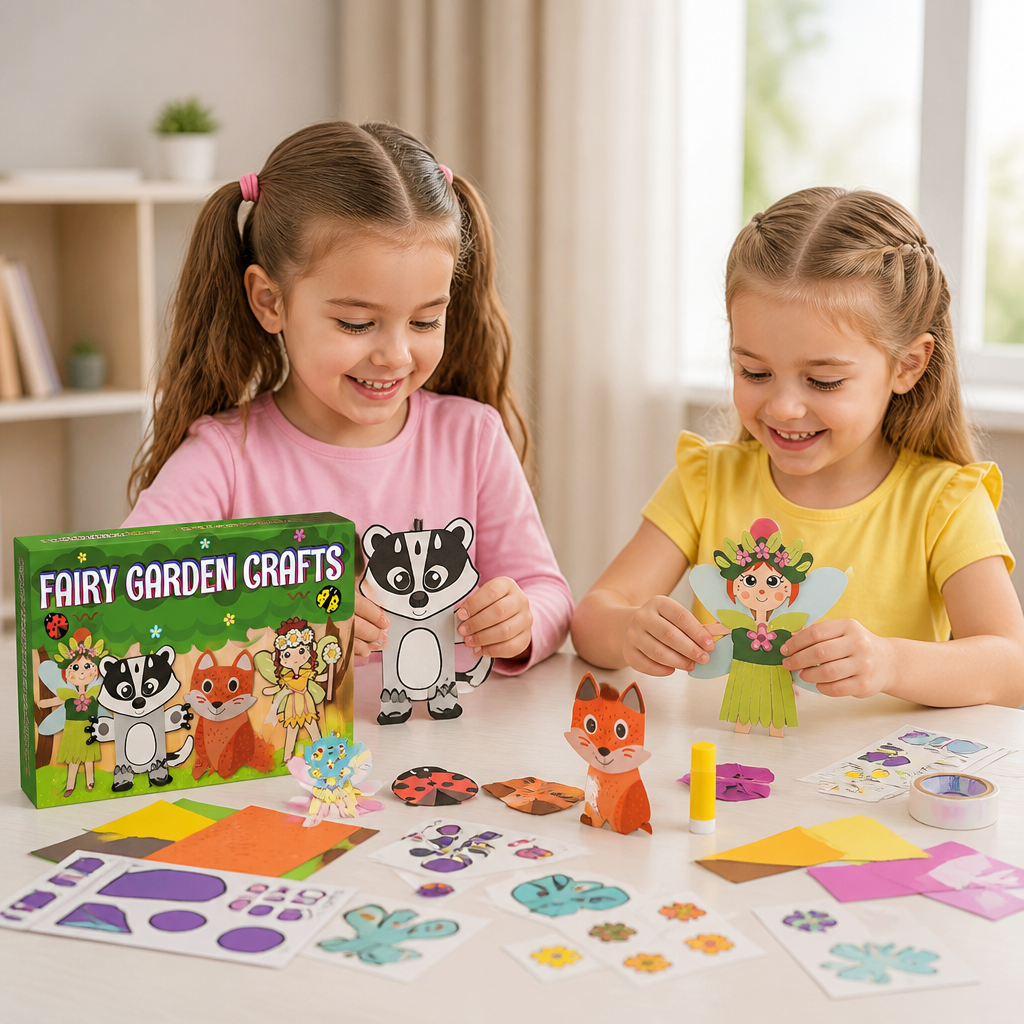Boîte de Loisirs Créatifs en Papier pour Enfants – 20 Projets DIY Faciles pour Enfants de 3 à 10 Ans avec Bâton de Colle, Ruban et Enveloppes