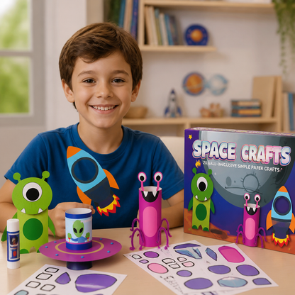 Boîte de Loisirs Créatifs en Papier pour Enfants – 20 Projets DIY Faciles pour Enfants de 3 à 10 Ans avec Bâton de Colle, Ruban et Enveloppes