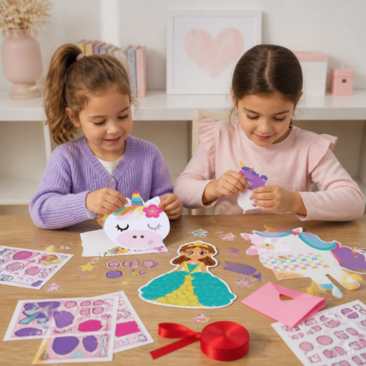 Boîte de Loisirs Créatifs en Papier pour Enfants – 20 Projets DIY Faciles pour Enfants de 3 à 10 Ans avec Bâton de Colle, Ruban et Enveloppes
