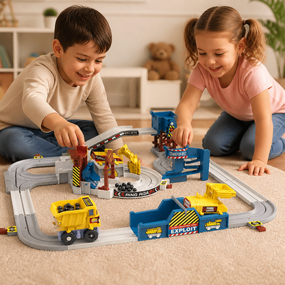 Set De Train D’Aventure Électrique Interactif De Chantier