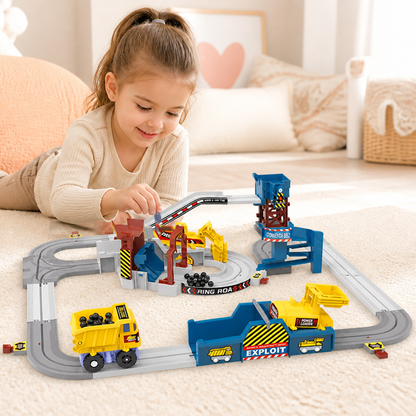 Set De Train D’Aventure Électrique Interactif De Chantier