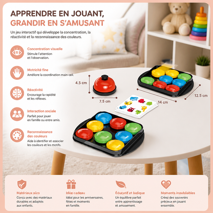 Jeu Éducatif Familial De Cloche Pour Associer Des Couleurs Et Des Motifs