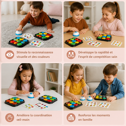 Jeu Éducatif Familial De Cloche Pour Associer Des Couleurs Et Des Motifs