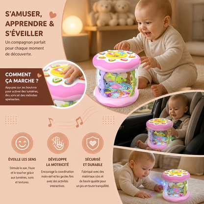 Jouet Musical Interactif avec Lumières – Jouet Sensoriel Montessori et Berceuse Apaisante