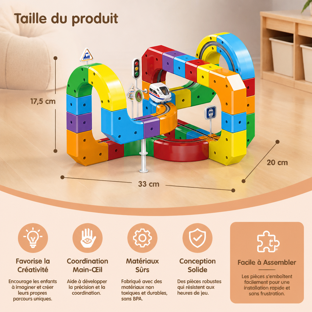 Jouet Pour Enfants Circuit Ferroviaire Magique En Cubes