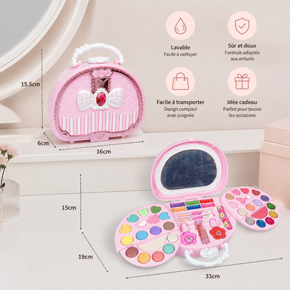 Kit de Maquillage Lavable pour Enfants avec Vernis à Ongles et Boîte de Rangement