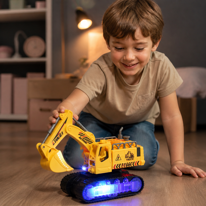 Excavatrice Robot Électrique Transformable avec Lumières et Sons