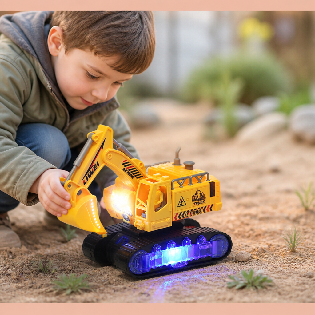 Excavatrice Robot Électrique Transformable avec Lumières et Sons
