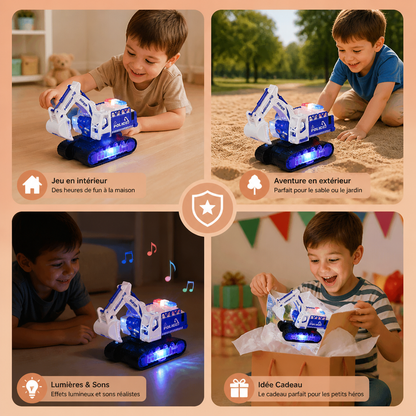 Excavatrice Robot de Police Transformable avec Lumières et Sons