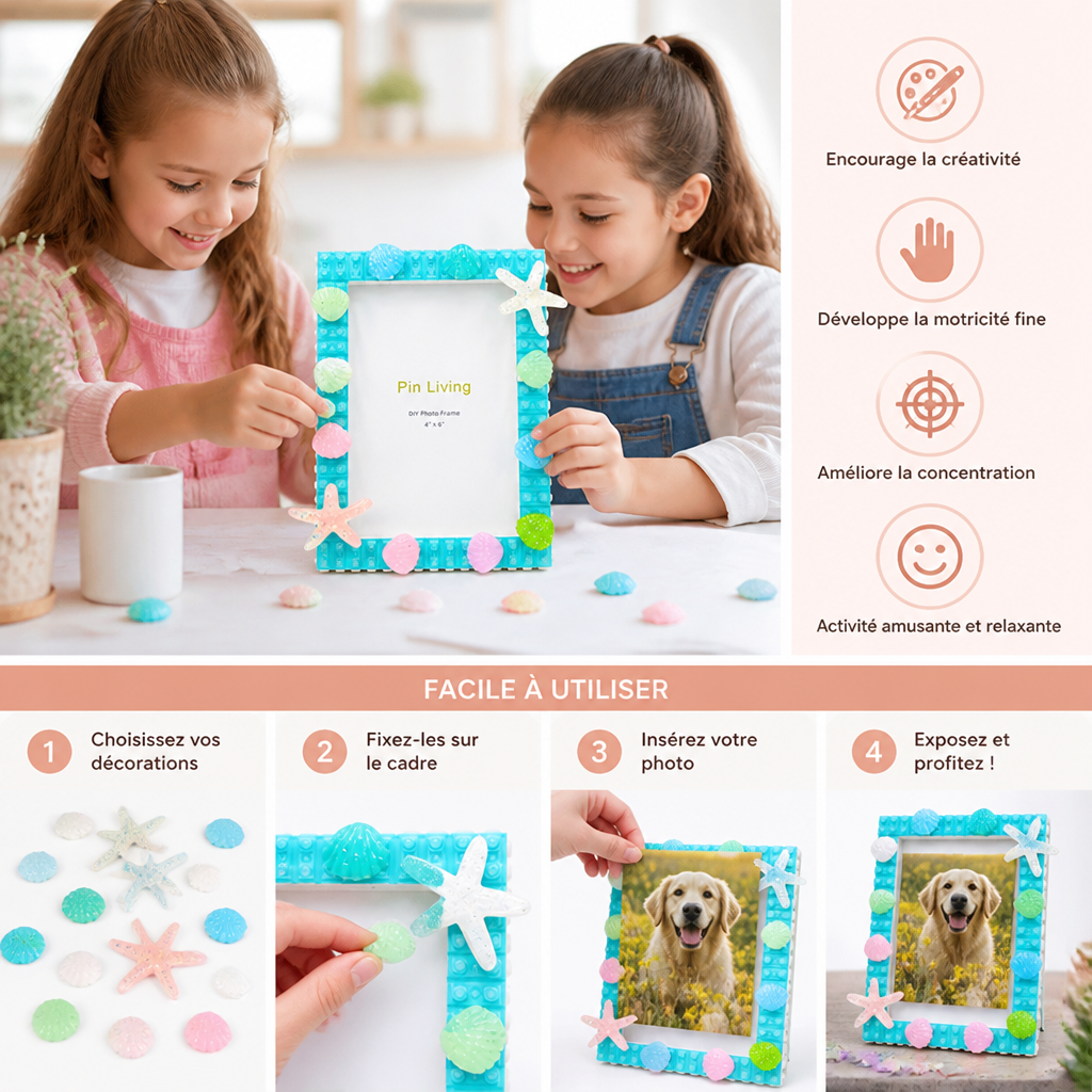 Kit DIY de Cadre Photo en Blocs de Construction