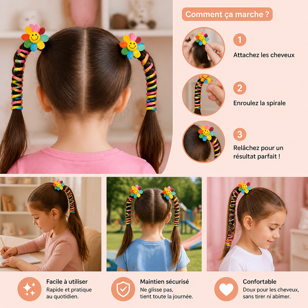 Ensemble De Chouchous Spirales Mignons Pour Enfants