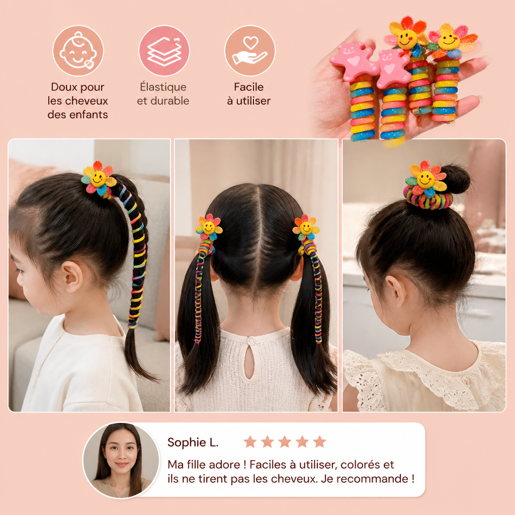 Ensemble De Chouchous Spirales Mignons Pour Enfants