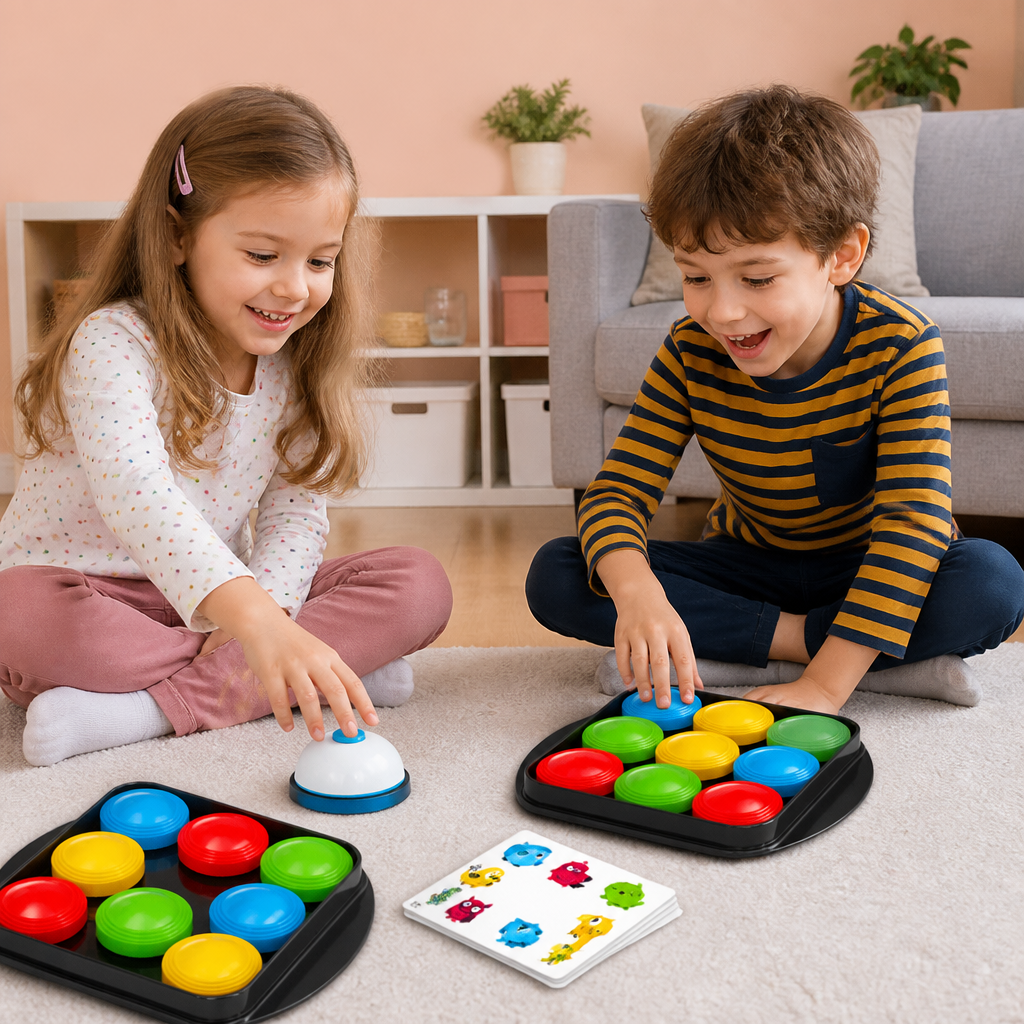 Jeu Éducatif Familial De Cloche Pour Associer Des Couleurs Et Des Motifs