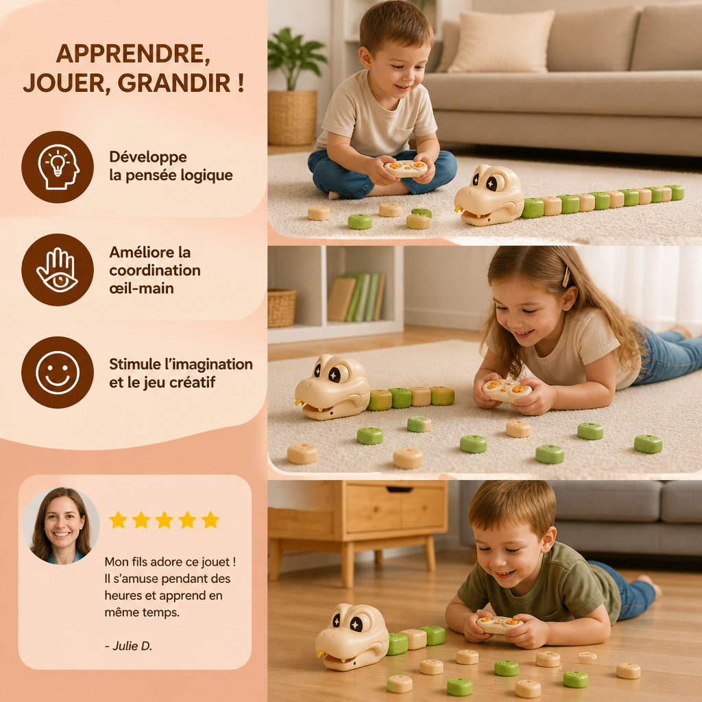 Serpent RC Interactive STEM Qui Grandit – Mange Des Blocs Et Devient Plus Long