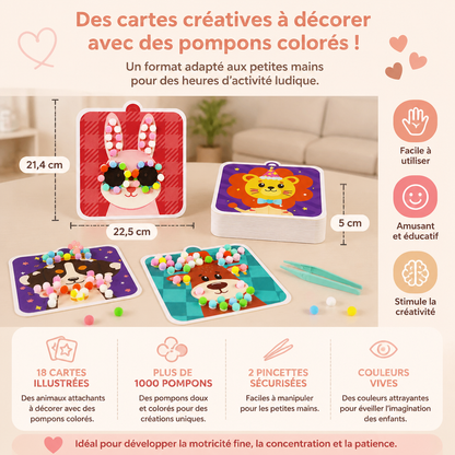 Kit De Création Et De Peinture D’Animaux En Pompons Doux