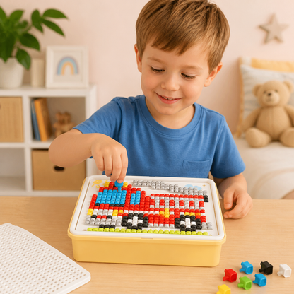 Planche de Mosaïque Montessori avec Picots Éducatifs