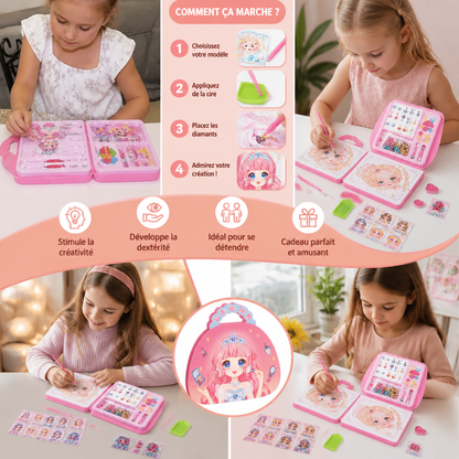 Kit créatif de peinture diamant et d’art en feuille d’aluminium sur le thème des princesses