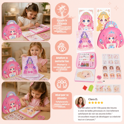 Kit créatif de peinture diamant et d’art en feuille d’aluminium sur le thème des princesses