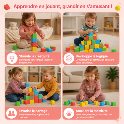 Cubes Magnétiques de Construction de 4,2 cm pour Tout-Petits – Blocs STEM Éducatifs