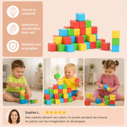 Cubes Magnétiques de Construction de 4,2 cm pour Tout-Petits – Blocs STEM Éducatifs