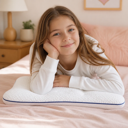 Oreiller Ergonomique pour Enfants en Mousse à Mémoire de Forme avec Soutien du Cou