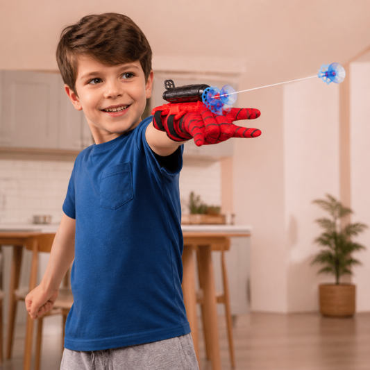Set de Gants Lance-Toile de Super-Héros – Lanceur à Ficelle au Poignet avec Fléchettes à Ventouse