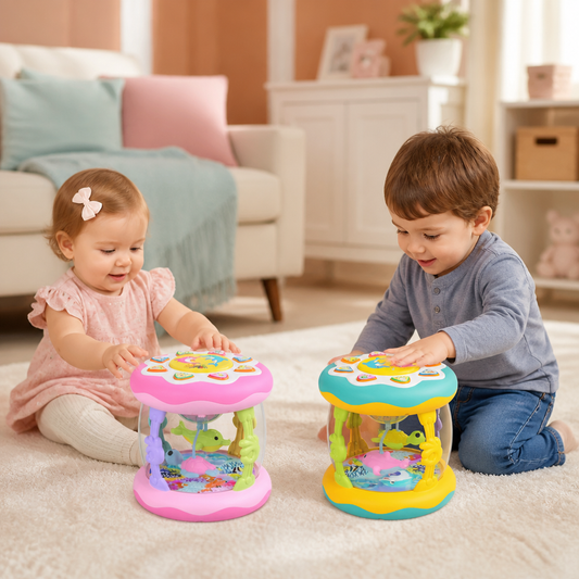 Jouet Musical Interactif avec Lumières – Jouet Sensoriel Montessori et Berceuse Apaisante