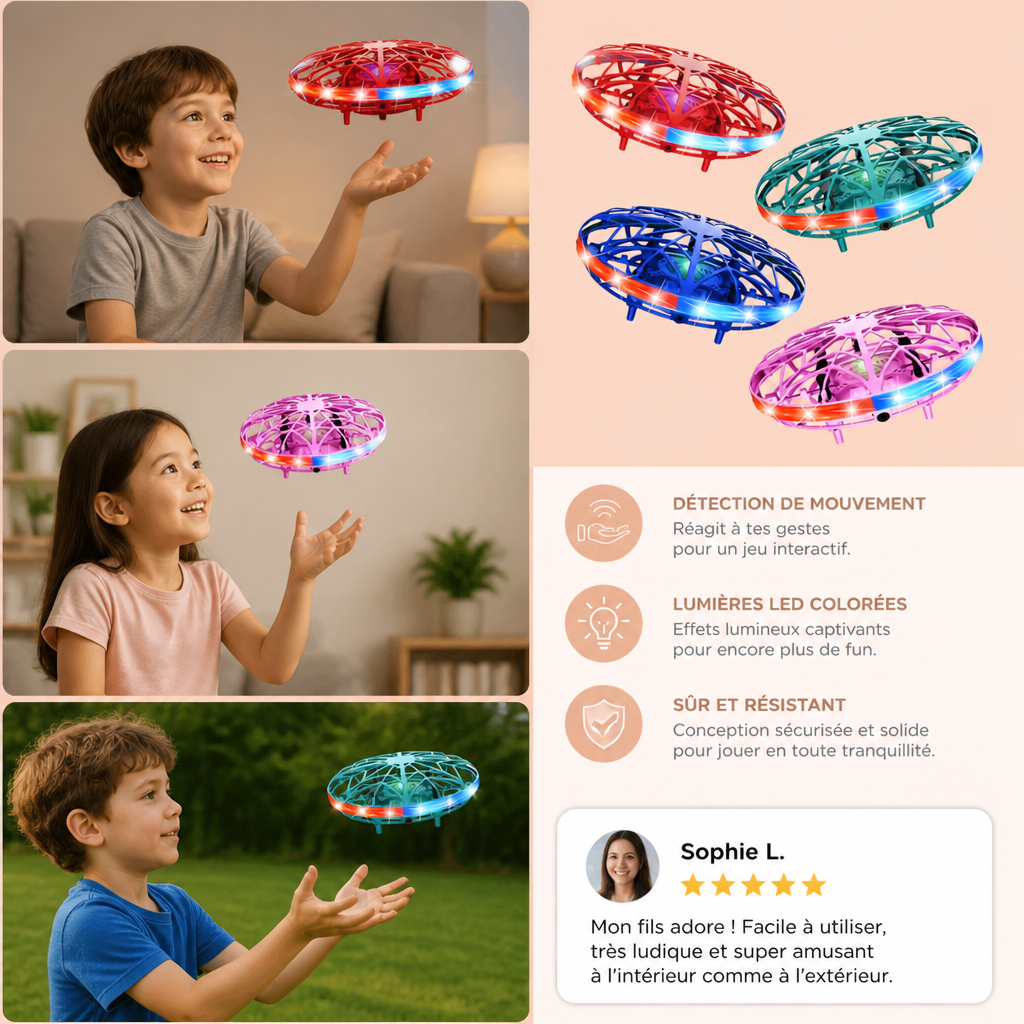 Drone UFO Volant LED À Détection De Mouvement