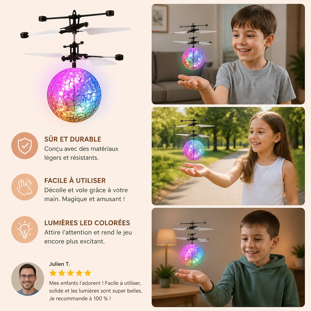 Boule Volante LED À Contrôle Manuel Pour Enfants