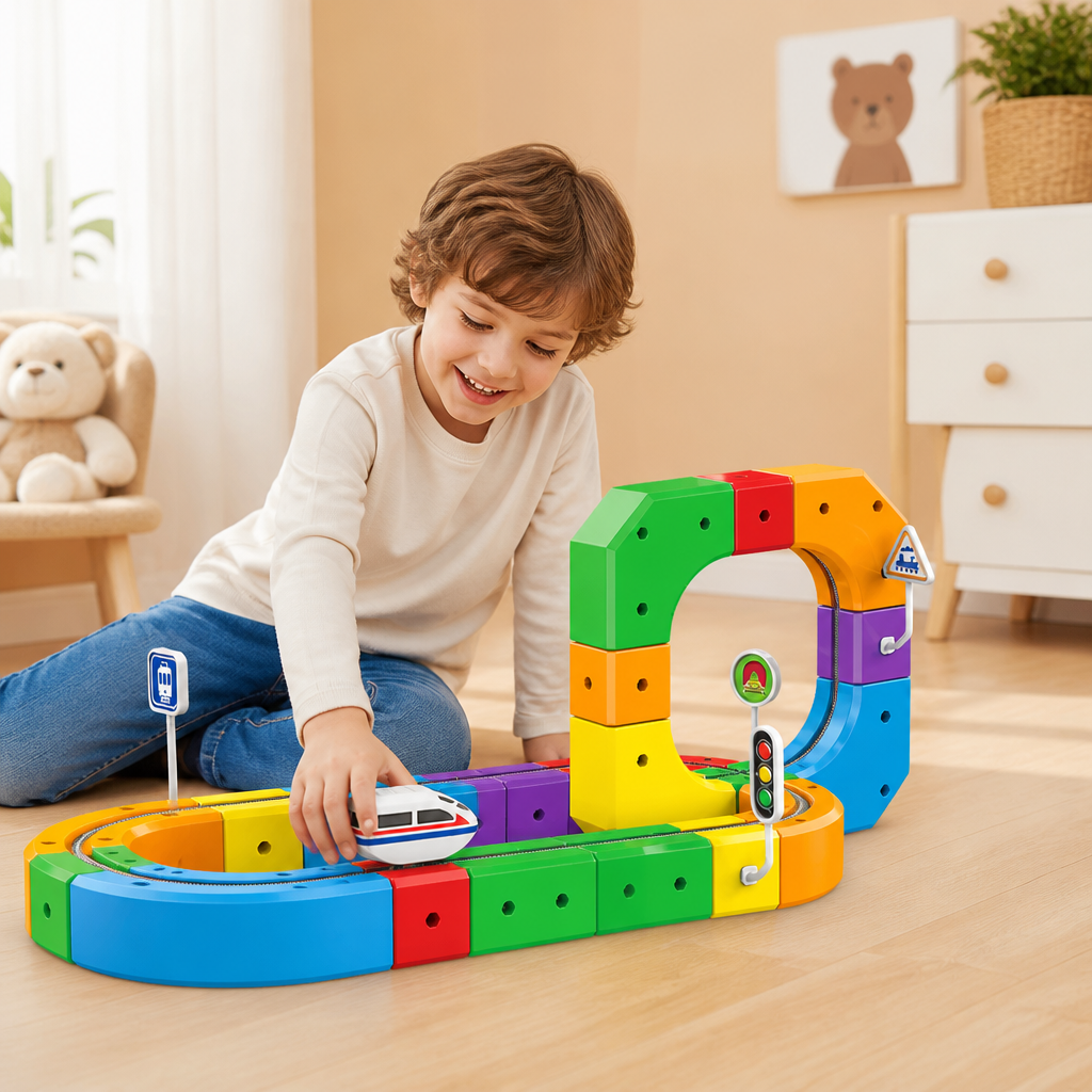 Jouet Pour Enfants Circuit Ferroviaire Magique En Cubes