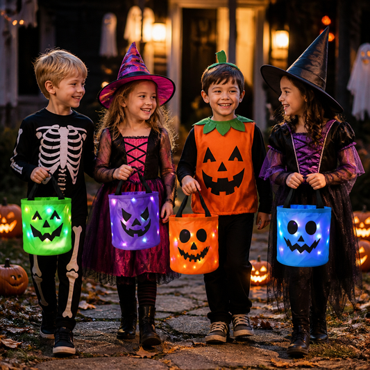 Seau À Bonbons LED D’Halloween Pour Le Trick-or-Treat – Sac Lumineux Réutilisable