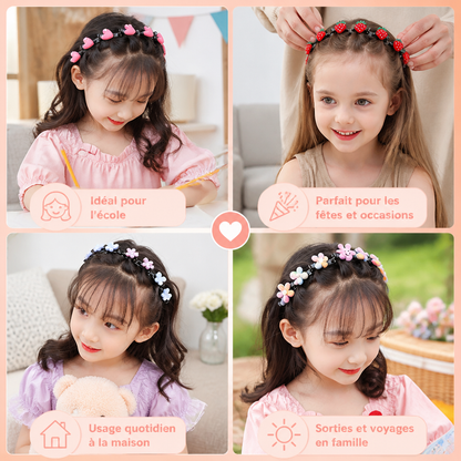 Jolis Barrettes & Bandeaux Pour Filles Avec Breloques Fleurs, Fraises & Arc-en-Ciel