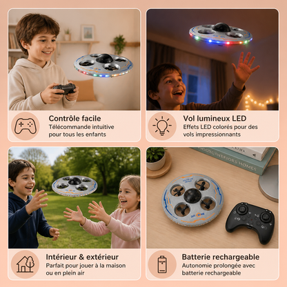 Drone Soucoupe Volante LED avec Télécommande