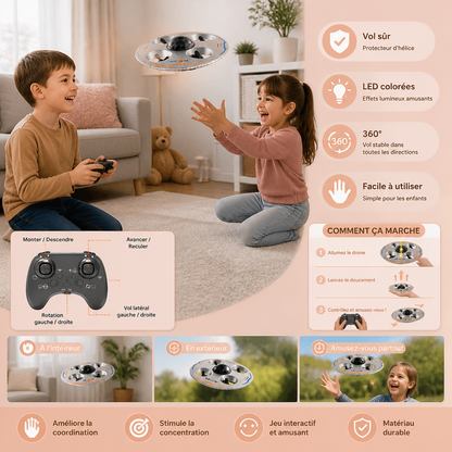 Drone Soucoupe Volante LED avec Télécommande