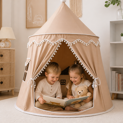 Tente de jeu douillette pour enfants – Un charmant refuge pour lire et jouer