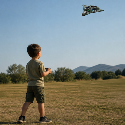 Avion de Combat RC Robuste en Mousse avec Maintien de l’Altitude et Figures Acrobatique à 360°