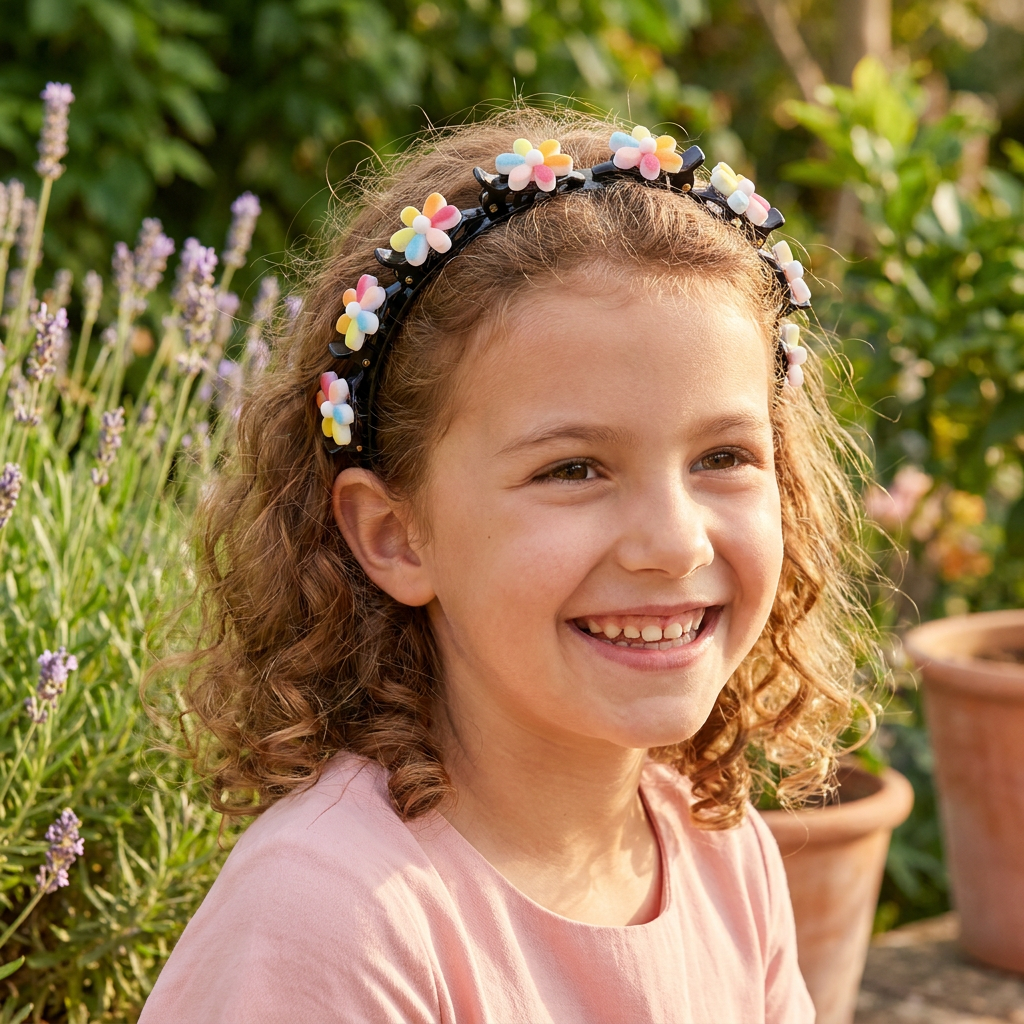 Jolis Barrettes & Bandeaux Pour Filles Avec Breloques Fleurs, Fraises & Arc-en-Ciel