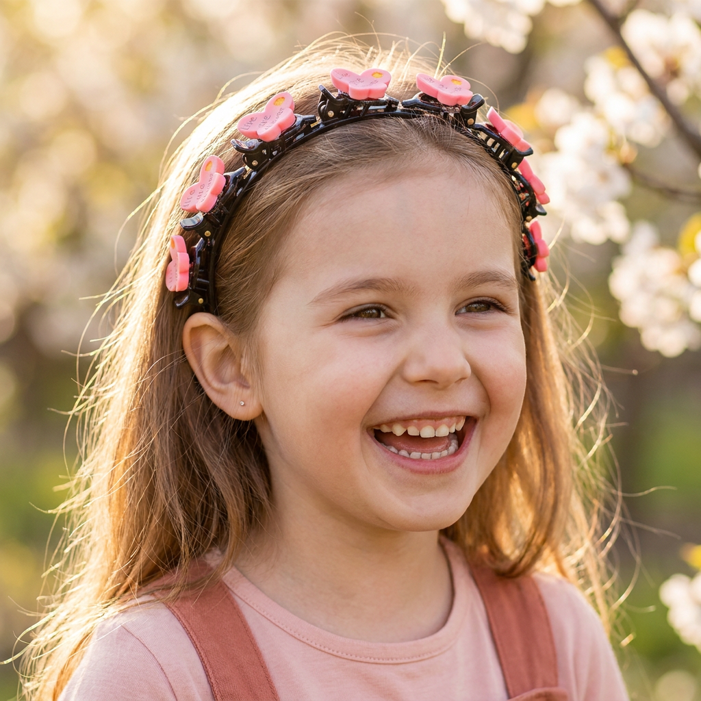 Jolis Barrettes & Bandeaux Pour Filles Avec Breloques Fleurs, Fraises & Arc-en-Ciel