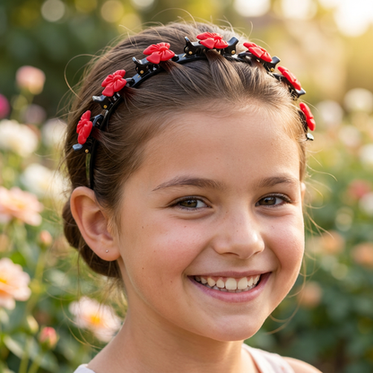Jolis Barrettes & Bandeaux Pour Filles Avec Breloques Fleurs, Fraises & Arc-en-Ciel