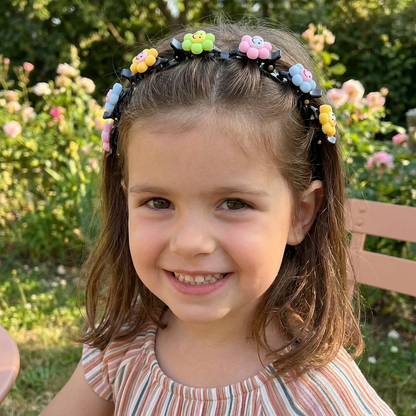 Jolis Barrettes & Bandeaux Pour Filles Avec Breloques Fleurs, Fraises & Arc-en-Ciel