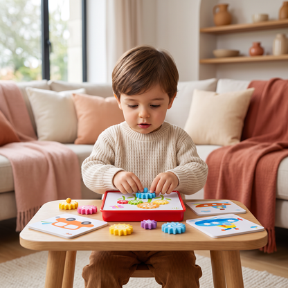 Coffret de Voyage Créatif avec Engrenages et Cartes d’Activités pour Enfants