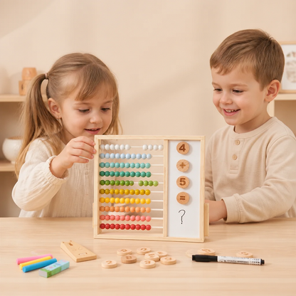 Boulier Magnétique en Bois pour Enfants – Jouet Éducatif avec Chiffres et Couleurs