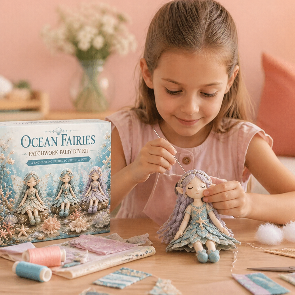 Kit de Couture DIY Fée pour Enfants – Créez de Charmantes Poupées Fées avec Tissu, Accessoires et Instructions