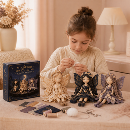 Kit de Couture DIY Fée pour Enfants – Créez de Charmantes Poupées Fées avec Tissu, Accessoires et Instructions
