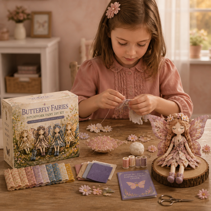 Kit de Couture DIY Fée pour Enfants – Créez de Charmantes Poupées Fées avec Tissu, Accessoires et Instructions