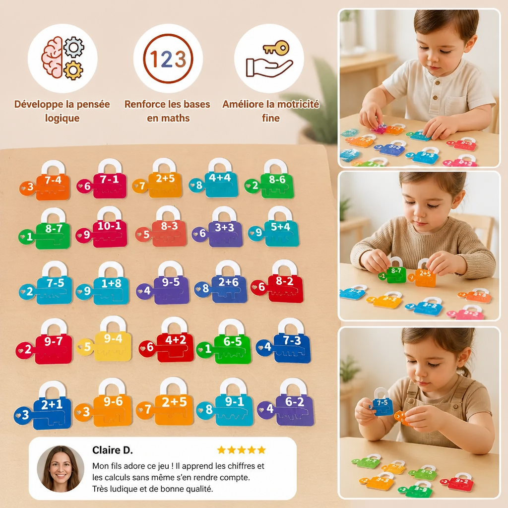 Jeu Éducatif De Cadenas Et Clés Pour Apprendre Les Lettres Et Les Mathématiques